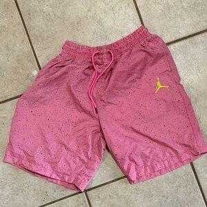 Jordan Pink Athletic Shorts with Neon Accents